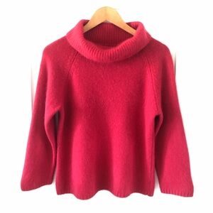 Vintage 90’s Rafaella Raspberry Cowl Neck Sweater Angora/Wool women's Size L